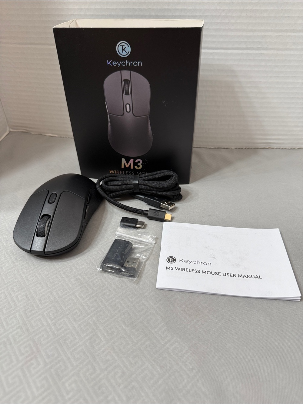 Keychron M3 Black Wireless Mouse Bluetooth Mode Ergonomic Design New Open Box